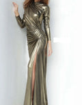 Size L women Evening Dress Golden metallic gown ~LOWEST PRICE GUARANTEE