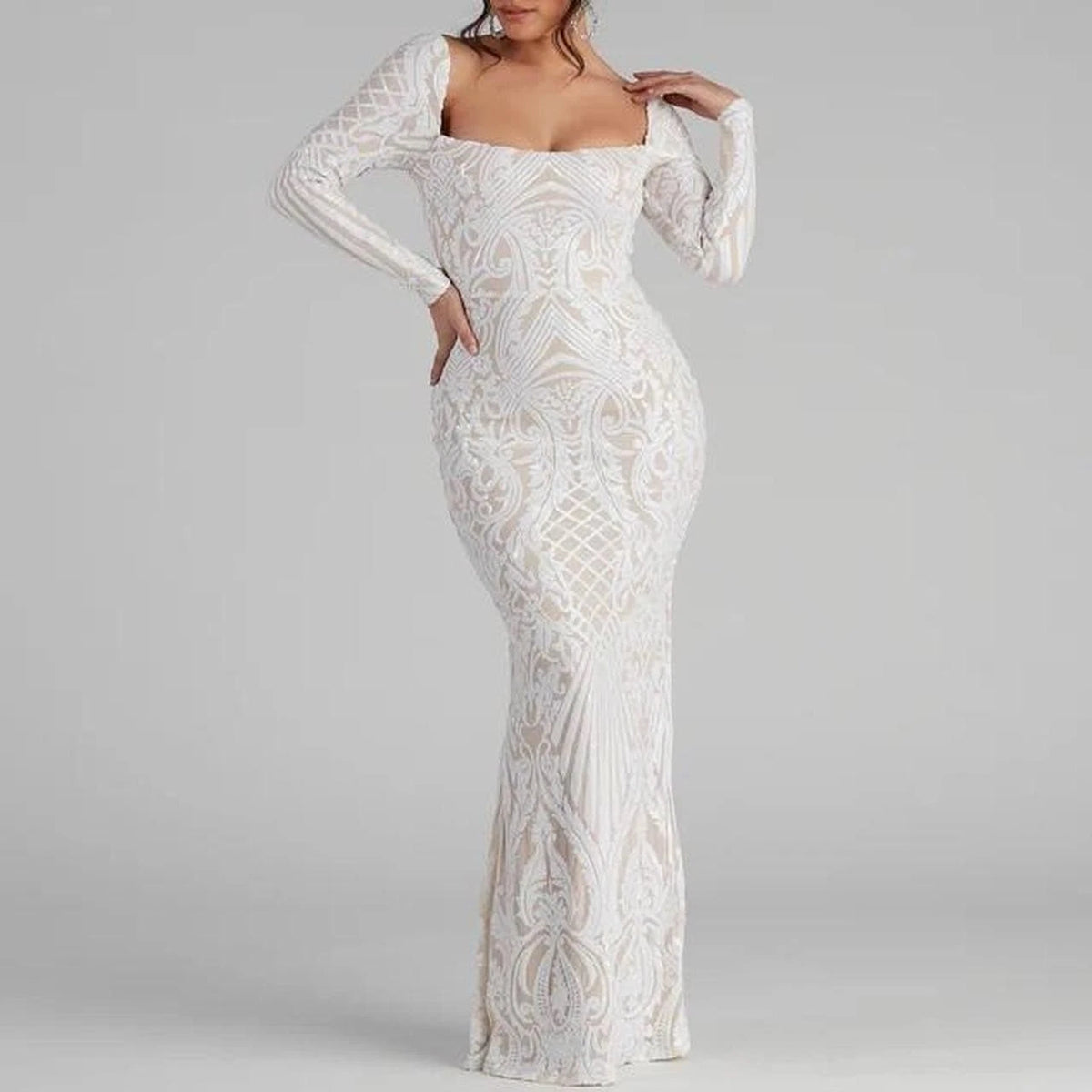 FAB WHITE SEQUIN WEDDING GUEST CRUISE EVENING PARTY OCCASION MAXI DRESS UK